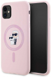Dėklas Karl Lagerfeld Silicone Karl&Choupette MagSafe iPhone 11 Case - Rožinė