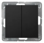 Ospel ŁP-2Y/m/33 IMPRESJA Dviejų grupių žvakidės jungiklis, juodos spalvos, metalinis ŁP-2Y/m/33