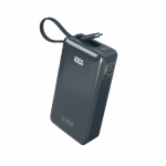 I&scaron;orinė baterija SBS 10000 mAh 20W su integruotu USB-C laidu ir skaitmeniniu ekranu - tamsiai pilka