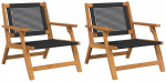 Sodo baldai 2 pcs Juoda 67 x 78 x 73 cm Kietos akacijos mediena