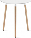 Leobert KAMI Apvalus stalas 60cm - balta/natūralios kojos