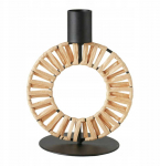 Boltze Metalinė žvakidė su &scaron;iaudiniu pynimu TOKE, 16 cm