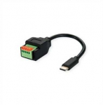 ROLINE kabelio adapteris, USB C tipo ki&scaron;tukas į 5 kontaktų gnybtų juostelę (mygtukas), 15 cm