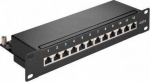 Goobay CAT 6 komutacinė panelė 10 colių (25,4 cm), 12 prievadų &ndash; juodos spalvos