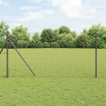 Tvora su stulpais Pilka 1,4 x 10 m Plienas ir PVC