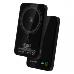 Blavec Power Bank 5000mAh BJ-04 Ultra Slim 7,8mm - Type C - 22,5W magnetic Magsafe 3 in 1 (PBBJ04-MC5B) juodos spalvos