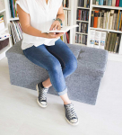 Relaxdays Bonideco Sulankstomas suoliukas 38x76x38cm., pilkos spalvos