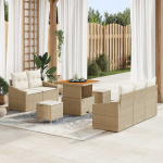 Sodo Sofų Rinkinys su pagalve 8 pcs Bežinė ir kreminė