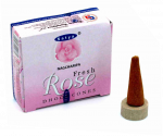 Kvepiančių Smilkalų Koniukas - Satya Fresh Rose 12 Koniukų su Laikikliu