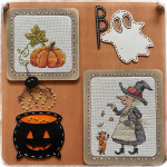 NeoCraft Moliūgų sezonas siuvinėjimo kryželiu rinkinys su rėmu, 8&times;10 ir 6&times;7 cm
