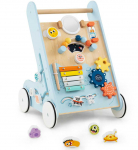 Bonideco Select Baby Walker, skirtas stumti ir traukti medinį vaik&scaron;tynę su mėlynais ratais