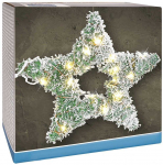 Kalėdinė apsnigta &scaron;viečianti žvaigždė puo&scaron;mena, &scaron;ventinis ap&scaron;vietimas, 40 LED, 58 cm