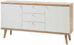 Komoda Imv Lena, 160x40xH83 cm, balta/ąžuolas