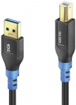 PureLink FI-U200-015, 1.5 m, USB A, USB B, USB 2.0, 480 Gbit/s, Juodas, Mėlyna