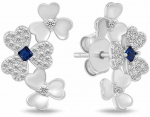 Brilio Silver Sidabrinis earrings with shamrocks for luck EA1209WB