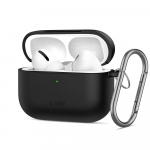 &bdquo;Tech-Protect&ldquo; silikoninis dėklas su kabliuku, skirtas &bdquo;AirPods Pro 3&ldquo; ausinėms - Juodas
