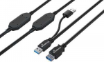 Kabelis USB MediaRange 2x USB-A - USB-A 15 m Juodas (MRCS244)