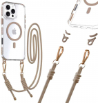 Tel Protect Strap Clear dėklas skirtas Apple iPhone 17 aukso spalvos