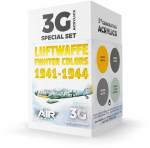 AK Interactive 3-ios kartos akrilų rinkinys Luftwaffe 1941&ndash;44 RLM 74/75/76/04