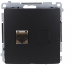 Kontakt Simon BM61E.01/49 Simon Basic RJ45 kompiuterio lizdas, kat. 6, viengubas ekranuotas su apsaugos nuo dulkių sklende (moduliu). juodas BM61E.01/49