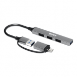 Port Designs JUNGTIS | &Scaron;AKOTAS USB-C/USB-A 4 jungtys USB-A 3.0 5Gbps | 900160