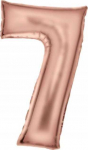 AMSCAN folijos balionas numeris 7 satino rožinis auksas 86cm 9917319