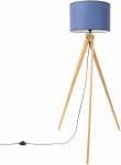 Sollux Lighting Ispani&scaron;kas oranžinis NATT tor&scaron;eras, 77 cm, natūralaus medžio, tamsiai mėlynas gaubtas, IP20