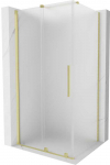 Gold Du&scaron;o kabina Mexen Velar, 130 x 100 cm, Brushed auksinis/matinis stiklas