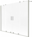 Vonios sienelė Mexen Velar Duo, 200 x 150 cm, Brushed nickel/matinis stiklas