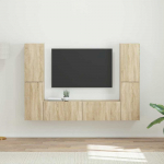 TV staliukas TV spintelių komplektas 6 pcs Sonoma ąžuolas Apdirbta mediena