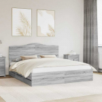 Lova Lovos rėmas Pilka sonoma ąžuolo 200 x 200 cm Inžinerinė mediena