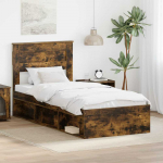 Lova Lovos rėmas Rūkyta ąžuolas 75 x 190 cm Kietos pu&scaron;ies mediena