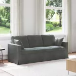 Sofa Tamsiai pilka 198 x 78 x 80 cm Aksomas