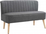 2 vietų sofa, mink&scaron;ta sofa su lininio audinio imitacija, medinis rėmas, skirta svetainei ir miegamajam, 117 cm, pilka