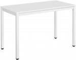 Valora ROVA stalas, 120x60 cm, baltas, minimalistinis, metalinės kojos, patvarus dizainas