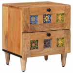 &Scaron;alia lovos spintelė su stalčių Natūrali 40 x 33,5 x 46 cm
