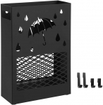 Songmics Skėčių stovas 28,5x12,2x41 cm juodas metalas