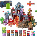 Magnetinės statybinės kaladėlės vaikams, STEM Montessori sensorinis žaislas, 150 dalių tamsios pilies rinkinys, kūrybinės konstrukcijos kubeliai nuo 3 metų