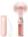 Jisulife Handheld Fan Life8 Plus ne&scaron;iojamas USB ventiliatorius with Power Bank Function 4500mAh and Flashlight - rožinės spalvos