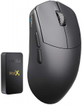 LAMZU Maya X belaidė optinė žaidimų pelė | 30000 DPI | 8K Compatible | Juoda