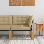 Lauko kampinė sofa Kietasis akacijos medis ir Textilene Balta
