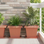 Kvadratinis gėlių padėklas 24 pcs Raudona plyta Plastmasė