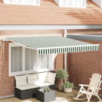 Elektrinė i&scaron;traukiama pavėsinė Žalia ir balta 350 x 250 cm