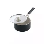KitchenAid - Spalvotas aliuminio puodas su dangčiu - matinės juodos spalvos - 16 cm