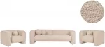 Sofa Beliani 5 vietų svetainės baldų komplektas LEIREN, buklė audinys, smėlio spalvos