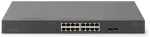 &Scaron;akotuvas Digitus 16 portų gigabitinio tinklo komutatorius, 19 colių, nevaldomas, 2 uplink prievadai, SFP, nevaldomas, Gigabit Ethernet (10/100/1000), visi&scaron;kas dvipusis režimas, Power over Ethernet (PoE), montavimas į stelažą, 1U