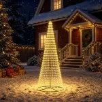LED Kalėdų medis 285 cm 744 LED &Scaron;ilta balta Geležis Juoda