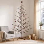 Medinė Kalėdų eglutė 240 cm Bambukas ir pu&scaron;ies medienos masyvas