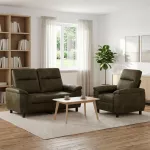Sofa Sofos komplektas 2 vnt. Armijos Žalia Dirbtinė suedė oda