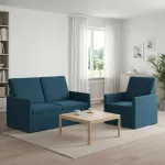 Sofa Sofos komplektas 2 vnt. Mėlyna Aksomas